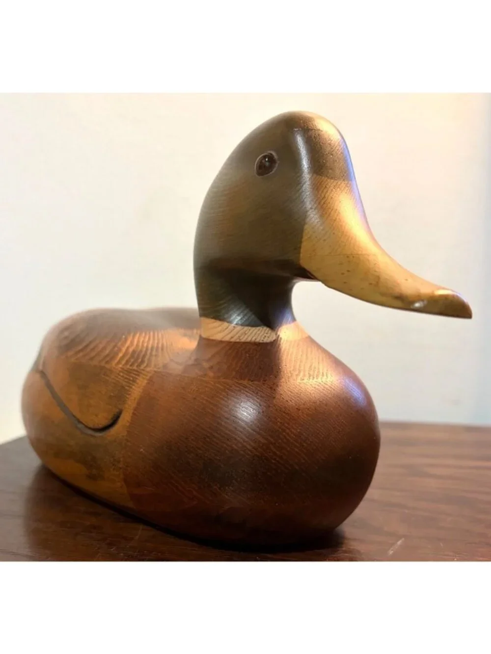 VTG Tom Taber Hand Carved Decoy Duck Signed Collectible Display Piece
